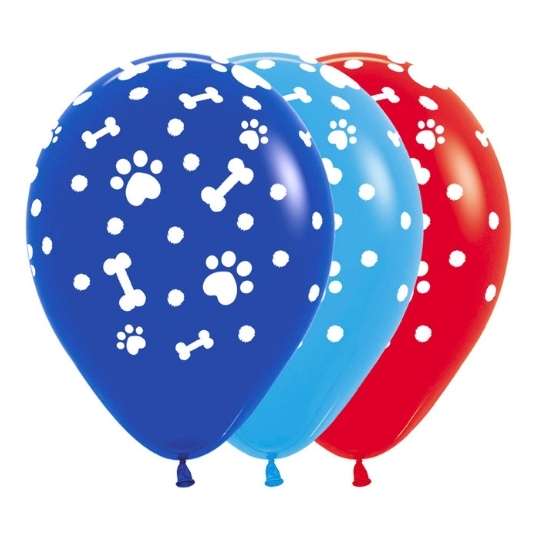 Globo Huellitas Azul-Rojo