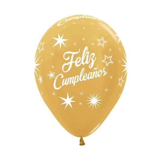 Feliz Cumpleaños Destellos Dorados